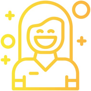 avatar kadın yüz simgesi dış hat biçiminde