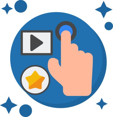 Yıldız düğmesi ve video simgesi ile el