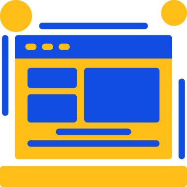 Tarayıcı internet bilgisayar simgesi düz biçimli