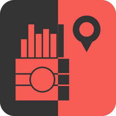 Harita işaretleyici vektör simgesi. Web tasarımı için izole edilmiş düz simge. 10 saniye.