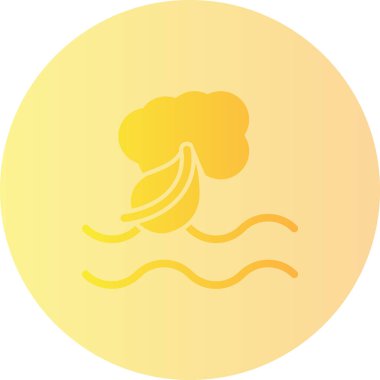 Bir muz simgesinin vektör illüstrasyonu