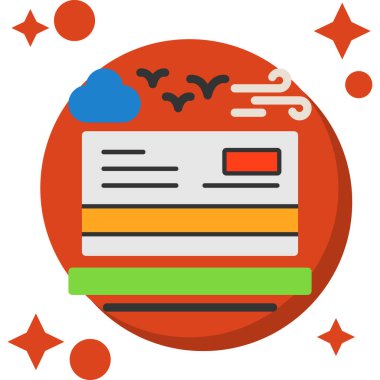 İş Kartı Düz Simgesi