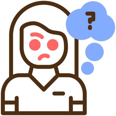 Bir sorum var. Web simgesi basit illüstrasyon