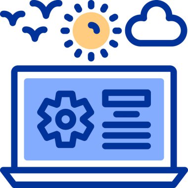 bulut hesaplama ağı basit simgesi