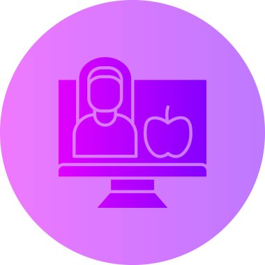 Bilgisayar simgesi. Web için basit iş vektör simgeleri çizimi