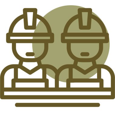 İnşaat mühendisi simgesi, inşaat miğferinin vektör çizimi