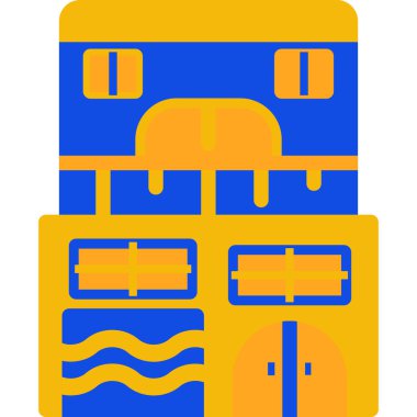 Dosya ana hatları biçiminde inşaat yapı ikonu