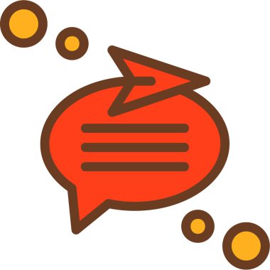 Sohbet mesajı simgesi. hat sohbet mesajı vektör rengi düz izole