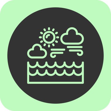 güzel bulut vektör çizgisi simgesi