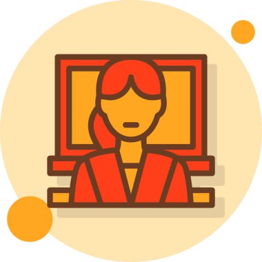 iş kadını simgesi beyaz arkaplanda izole edilmiş düz stil.