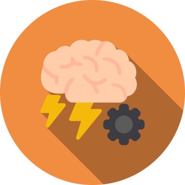 Düz stil beyin ikonu fikri