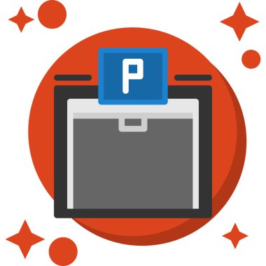 Park yeri simgesi uzun gölgeli, 10 Pound