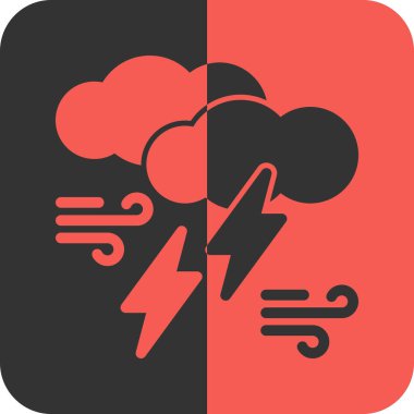 vektör çizimi, bulut ve şimşek