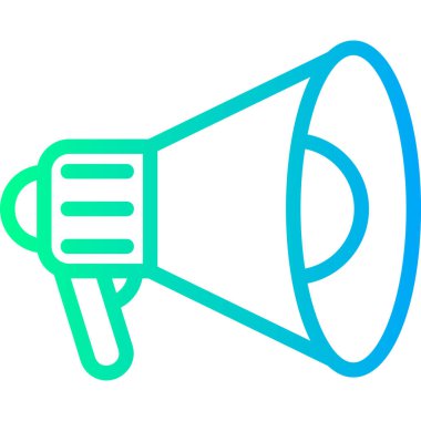 Megafon simgesi. Megafon vektör simgesi web için anahat çizimi