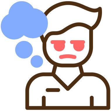 Baş ağrısı. Web simgesi basit illüstrasyon