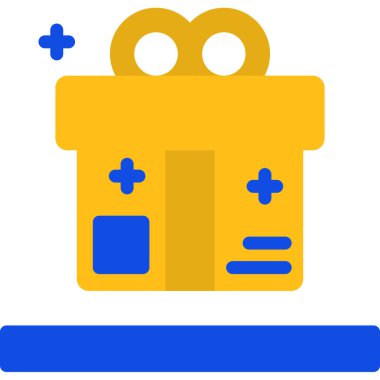 kutu hediye kutusu simgesi düz biçimli