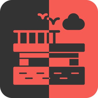 kitaplık simgesi, vektör illüstrasyonu