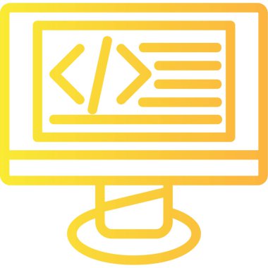 Düz biçimli kodlama geliştirme web simgesi
