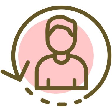 Çember simgesi olan bir adamın vektör çizimi