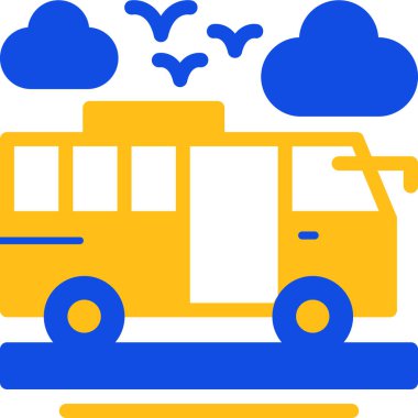 Otobüs. Web simgesi basit illüstrasyon