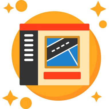 yazıcı düz simgesi, vektör illüstrasyonu