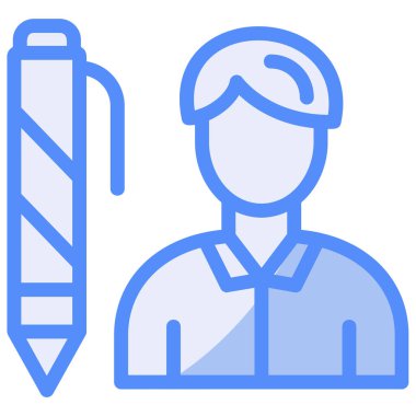 Ressam. Web simgesi basit illüstrasyon