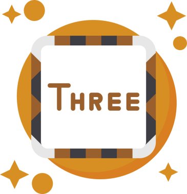 Kelime yazma numarası 3. İş fotoğrafı 3 veya asimetrik biçimsiz nesne biçimi ana hatlarıyla özel ya da bir şeyin numarasını gösterir.