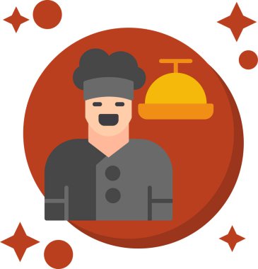 Şef restoran simgesi, vektör illüstrasyonu