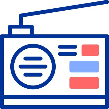 Radyo. Web simgesi basit illüstrasyon