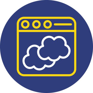 web simgesi, bulut teknolojisivektör illüstrasyon
