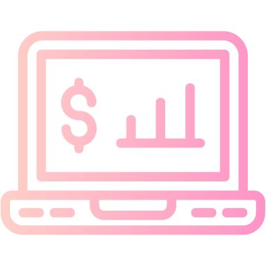 Dizüstü bilgisayar simgesi vektör çizimi