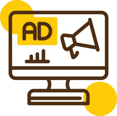 reklam reklam reklam simgesi doldurulmuş ana hatları biçiminde