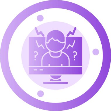 Yüz simgesi olan bir bilgisayarın vektör illüstrasyonu