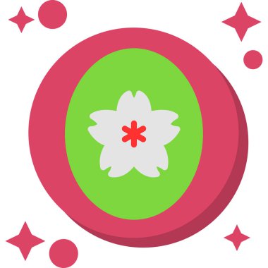 Çiçek simgesi, vektör illüstrasyonu beyaz arkaplanda izole edildi