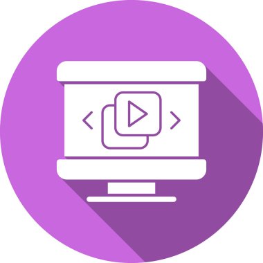 Bilgisayar monitörü. Web simgesi basit tasarım