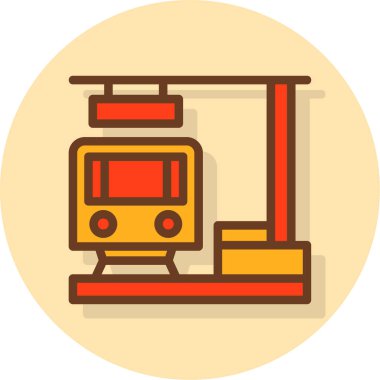 Demiryolu istasyonu ikon vektör illüstrasyonu