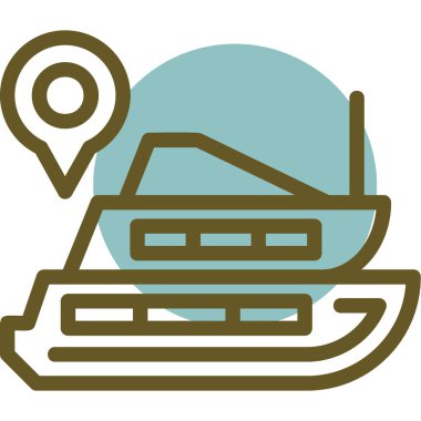 Bir tekne simgesinin vektör illüstrasyonu