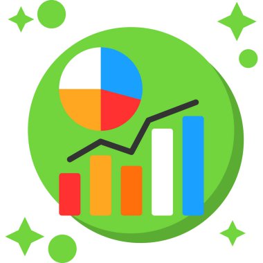 İş grafiği düz vektör simgesi