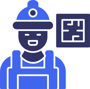 Kasklı bir adamın vektör çizimi