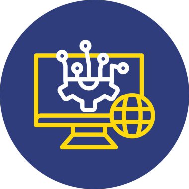 Bilgisayar. Web simgesi basit illüstrasyon