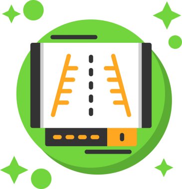 Yeşil ekranlı dizüstü bilgisayar.