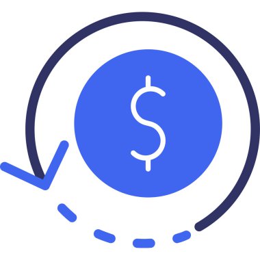 Dolar madeni para ikonu. vektör illüstrasyonu