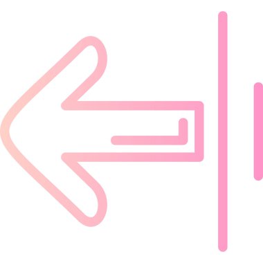 ok sol yön simgesi ana hat biçiminde