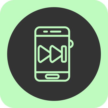 çalma düğmesi simgesi ve vektör illüstrasyonlu akıllı telefon