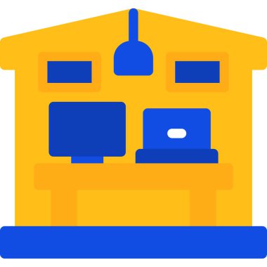 yapı evi simgesini düz şekilde inşa et