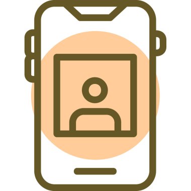 bir kişi simgesi olan akıllı telefon, vektör illüstrasyonu