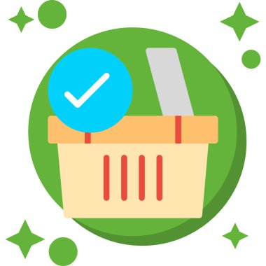 İşaretli simgesi olan alışveriş sepeti