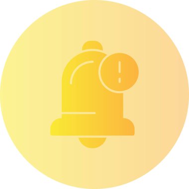 Alarm uyarı çanı simgesi düz biçimli