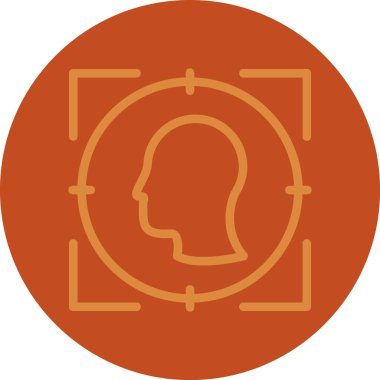 kafasında dairesel simge olan bir kafa