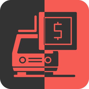 ATM 'de. Web simgesi basit illüstrasyon